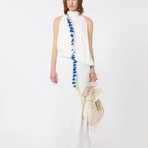 Long viscose dress - White
