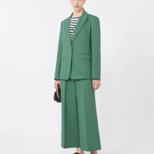 Linen and cotton canvas blazer - Green