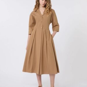 Cotton-poplin midi shirt dress