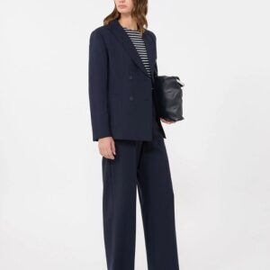 breasted stretch wool blazer