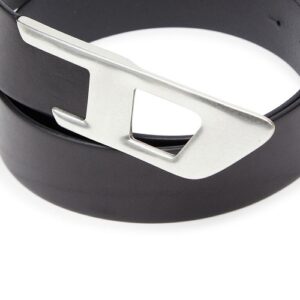 4 cm leather belt with metal D buckle