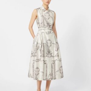 Printed Mikado shirt dres