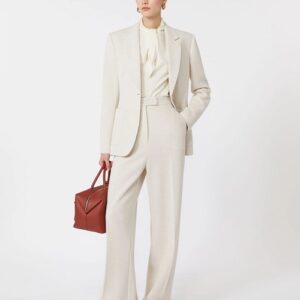 breasted piqué jersey blazer